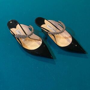 Jimmy Choo Black Heels with Silver Accents